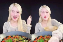 Khó hiểu thánh mukbang Việt Nam xinh đẹp ăn cả đá
