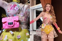 Ngân 98 diện trang phục trong suốt đi diễn, khoe vòng 1 ngồn ngộn