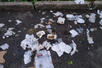 Nhóm trẻ xả rác sau bữa liên hoan trên cầu Long Biên gây nóng mắt