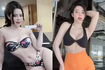 Diện áo dây trễ nải, hot girl gym khiến anh em “toát mồ hôi“