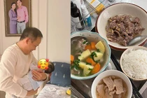 Xúc động với những mâm cơm cữ của bố nấu cho con gái