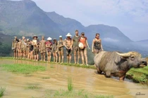 Khách Tây qua Việt Nam du lịch hào hứng đi cày, lội ruộng