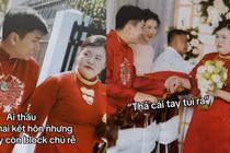 Đang đám cưới, cô dâu có ánh mắt "sắc lẹm" nhìn chồng tương lai 