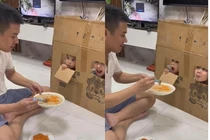 Netizen ào ào xin cách ông bố trẻ cho con ăn trong 5 phút
