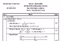 Đáp án chính thức của Bộ GD&ĐT các khối A, A1, V