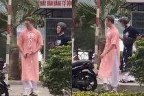 “2 anh Tây” cao to mặc áo dài của cụ bà U60 Việt Nam