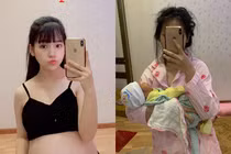 Bà mẹ sau sinh gây bão mạng, nhan sắc đời thực quá khác biệt