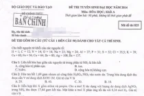 Gợi ý đáp án đề thi đại học môn Hóa khối A