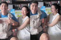 Netizen hạnh phúc lây khoảnh khắc Đoàn Văn Hậu tập làm bố bỉm sữa