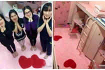 Nữ sinh vung tiền trang trí ký túc xá “hồng toàn tập“