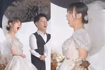 Cười nghiêng ngả với biểu cảm thiếu ngủ của cô dâu trong đám cưới