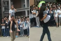 Cảnh giới trẻ TQ bày tỏ tình yêu sau thi đại học 