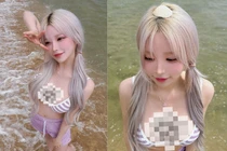 Hot girl tóc bạch kim xứ Hàn xinh như búp bê, body cực phẩm