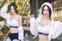 Ngượng đỏ mặt hot girl mặc đồ ngắn cũn, hở bạo khi chạy bộ