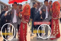 Bị bạn trêu quá đà, chú rể gãy chân trong ngày cưới