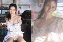 Đi mua hàu, cô gái xinh đẹp mặc hở quá đà nhìn phát ngượng