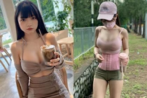 Đi mua cà phê, hot girl mặc hở khoe vòng 1 nhìn phát ngại