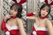 Mỹ nhân siêu vòng 1 hóa nàng thỏ Giáng Sinh đẹp mê người