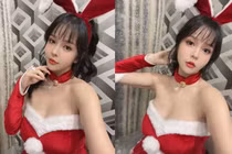 Mỹ nhân siêu vòng 1 hóa nàng thỏ Giáng Sinh đẹp mê người