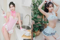 Ngượng đỏ mặt hot girl mặc hở hang khi dọn nhà đón Tết