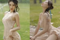 Diện đồ ướt đẫm, nàng hot girl khoe đường cong “thiêu đốt” ánh nhìn