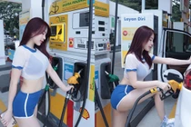 Đi đổ xăng, mỹ nhân diện đồ thiếu vải khoe body “đốt mắt” người nhìn
