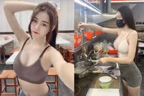 Nàng hot girl bán súp gà diện đồ bốc lửa khoe dáng nuột