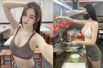 Nàng hot girl bán súp gà diện đồ bốc lửa khoe dáng nuột