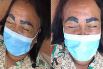 Say rượu đi xăm lông mày, người phụ nữ cười ra nước mắt