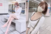 Mỹ nhân mặc gợi cảm khoe dáng ở ga tàu hút vạn ánh nhìn