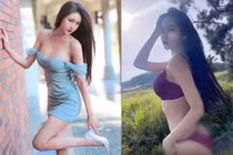 Đỏ mặt hot girl xinh đẹp diện nội y khoe dáng giữa đồng ruộng
