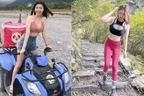 Nữ shipper diện đồ xẻ sâu khoe ngực khủng khiến ai cũng "đứng hình"