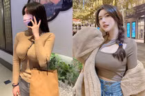 Diện đồ kín đáo, hot girl siêu vòng 1 vẫn hút mọi ánh nhìn