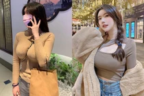 Diện đồ kín đáo, hot girl siêu vòng 1 vẫn hút mọi ánh nhìn