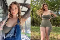 Đỏ mặt hot girl xinh đẹp mặc hở bạo khoe body chốn thôn quê