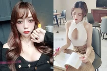 Đi tiêm vắc xin COVID-19, nữ giáo viên để hở nội y lộ liễu