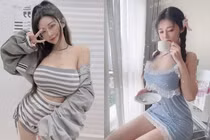 Thân hình nóng bỏng, hot girl mặc gì cũng khiến người khác “dụi mắt“