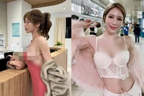 Đến viện khám, người đẹp cố tình mặc hở khoe dáng đỏ mặt