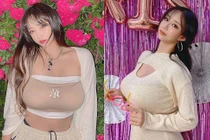 Hot girl siêu vòng một thích diện đồ bó sát khoe body "ná thở"