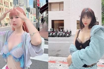 Đỏ mặt hot girl xinh đẹp diện mốt tiên cá hớ hênh giữa phố