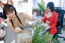 Đỏ mặt trước hot girl vô tư “thả rông” tạo dáng bên tủ lạnh