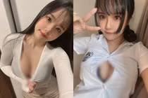 Hot girl “mặt học sinh, thân hình phụ huynh” bung cúc khoe ngực khủng