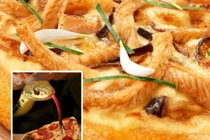 “Rợn tóc gáy” món pizza thịt rắn, ăn ngon như thịt gà 