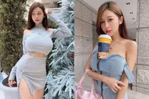 Đỏ mặt với gu thời trang của mỹ nhân dùng ngực giữ cốc 