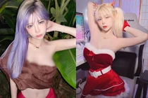 Ngượng đỏ mặt hot girl mặc hở hết nấc tạo dáng cạnh bụi chuối