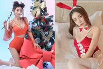 Hot girl gợi cảm hóa nàng thỏ Giáng sinh quyến rũ mê người