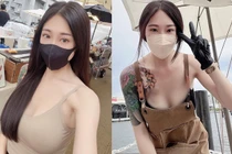 Hot girl xinh đẹp mặc gợi cảm bán ốc, khách đến nườm nượp