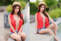 Ngượng đỏ mặt người đẹp cố tình bung cúc lộ vòng một hớ hênh