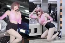 Hot girl diện đồ ngắn cũn, tạo dáng phản cảm bên xế sang