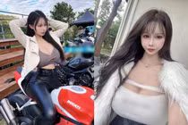 Nàng hot girl mê xe phân khối lớn mặc hở bạo khoe vòng 1